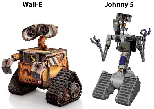 Wall-E and Joynny 5